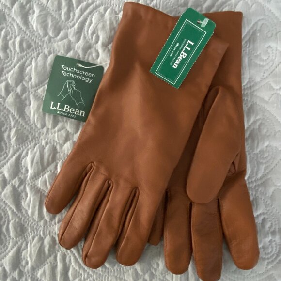 NWT L.L. Bean Sheepskin Women's gloves with touchscreen technology - Picture 1 of 4